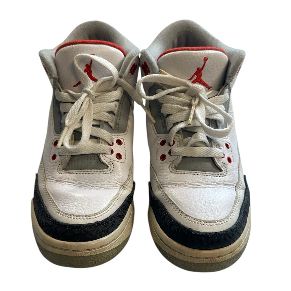 Nike Air Jordan 3 Retro White Red Black Size 6Y